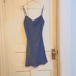 llove blue mini slip dress